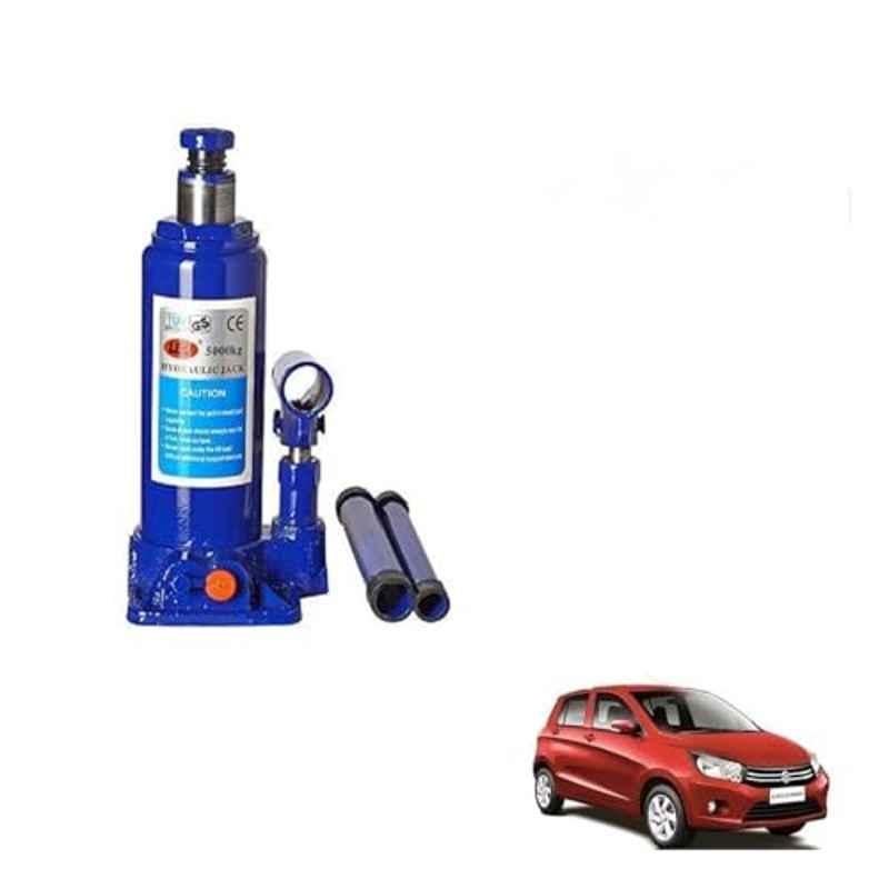 Kozdiko 5 Ton Iron Blue Hydraulic Bottle Jack with Two Rods for Maruti Suzuki Celerio