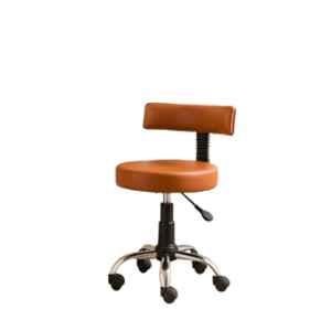 Newturn Ketto Synthetic Leather Tan Swivel Stool Chair with Metal Stand Base for Home, Office, Salon & Shop