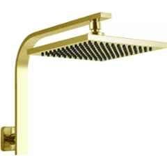 Fossa SH-002 8 inch Stainless Steel Gold Square Rain Head Shower with Arm