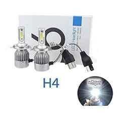 AOW C6 H-4 All in One Compact Design 36W/3800LM LED Headlight Conversion Kit Car High/Low Beam Bulb Driving Lamp 6500K (Pack of 2) White for Bajaj Discover 150 F
