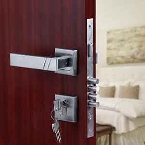 Voltizi Rose Stainless Steel Matt Finish 4 Latches Mortise Door Lock Handle Set with 3 Computer Keys, MG308
