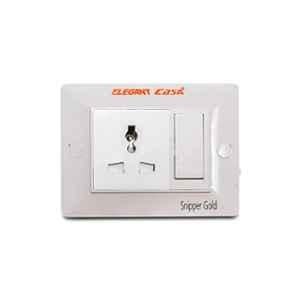 Elegant Casa Snipper Gold 6A Polycarbonate White Universal Socket Extension Board with Individual Switch & 3m 3 Core Heavy Duty Copper Wire