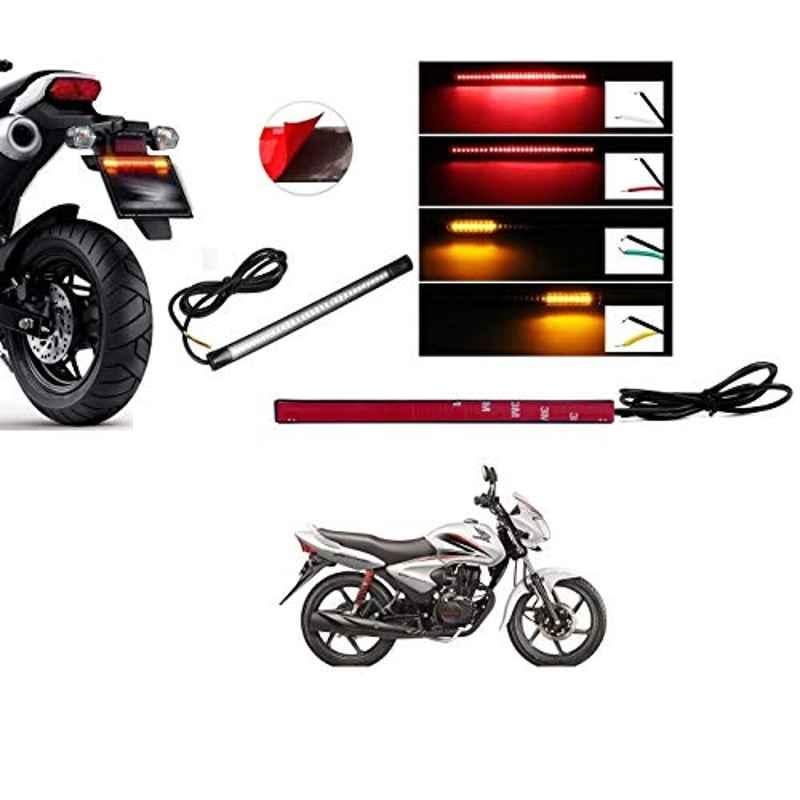 Kozdiko 48 SMD Bike Red Flexible LED Strip Tail Brake Light with Yellow Turn Indicator Light for Honda CB Shine