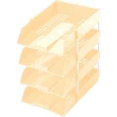 Omega 4 Compartment Plastic Biege Office Tray, 1718PP