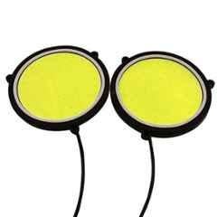AllExtreme EXRDL2P 2 Pcs 72mm Round COB LED Switchback Daytime Running Light Set