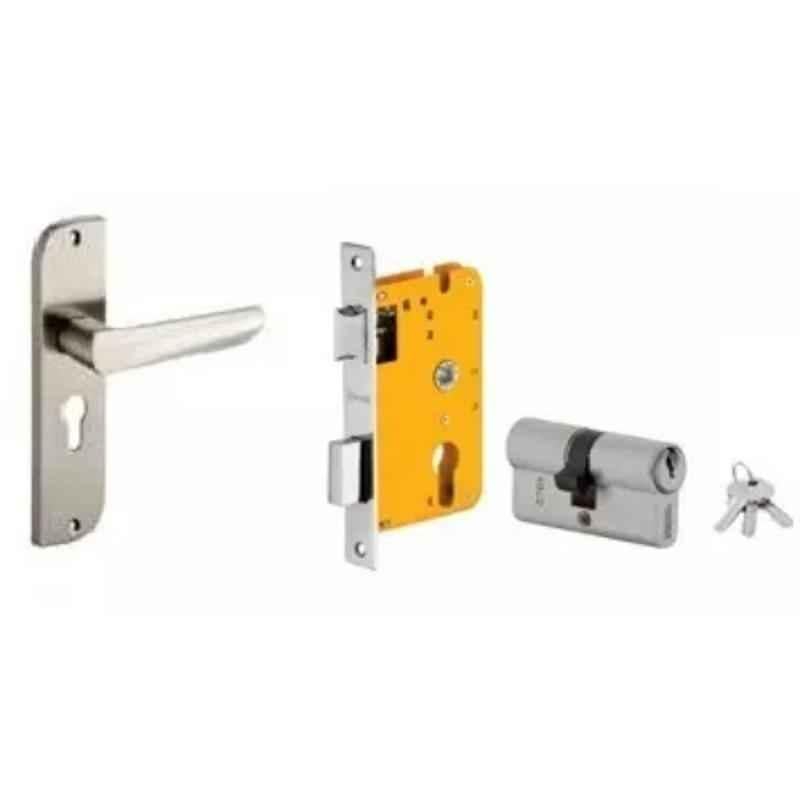 Dorset HL Series Amy 70mm Stainless Steel Door Handle Lock Set with Both Side Key Cylinder (Pack of 3)