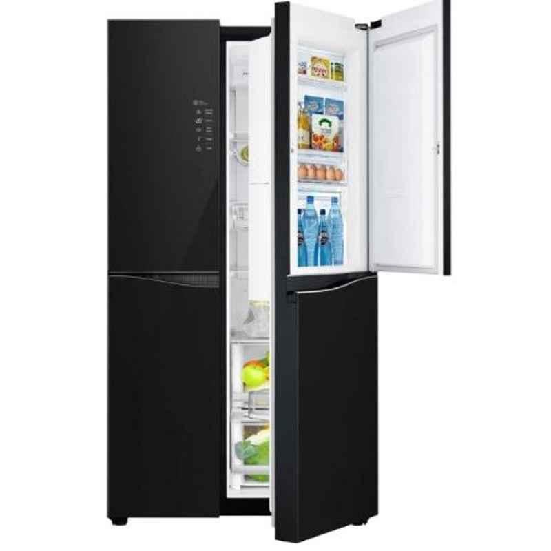 LG 679L Black Glass Side by Side Inverter Refrigerator, GC-M247UGBM