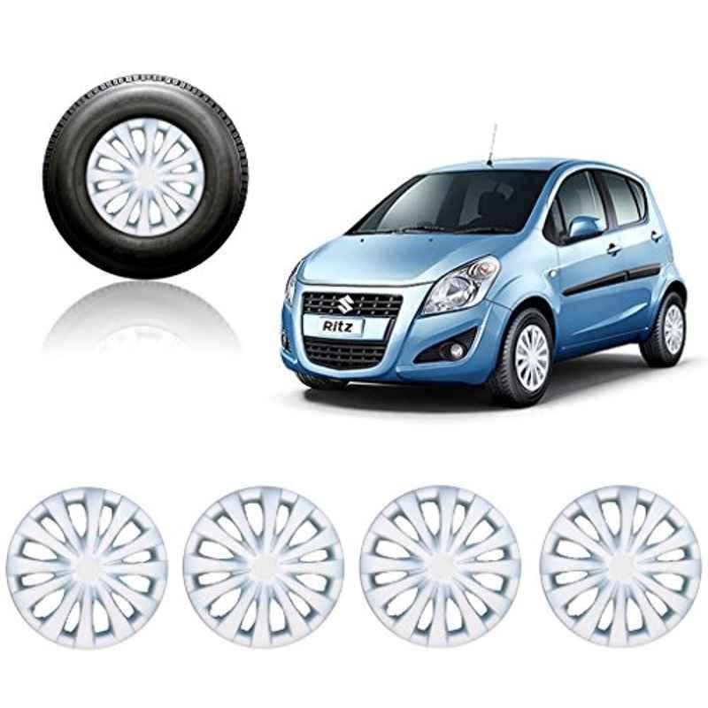 Auto Pearl 4 Pcs 14 inch Silver Car Wheel Cover Set for Maruti Suzuki New Ritz-picture-26