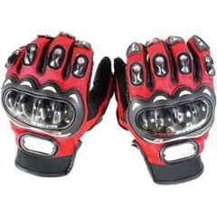 AOW PRO BIKERZ FULL FINGERD GLOVES, (RED) XXL SIZE.