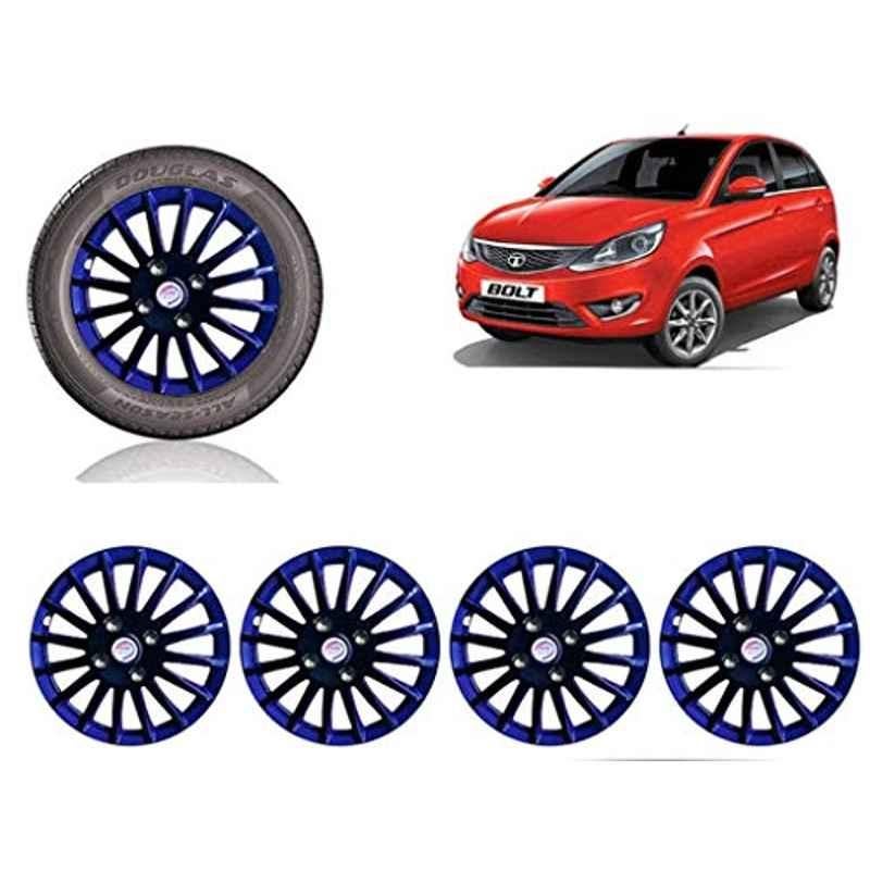 Auto Pearl 4 Pcs 14 inch ABS Black & Blue Car Wheel Cover Set for TATA Bolt Except XT