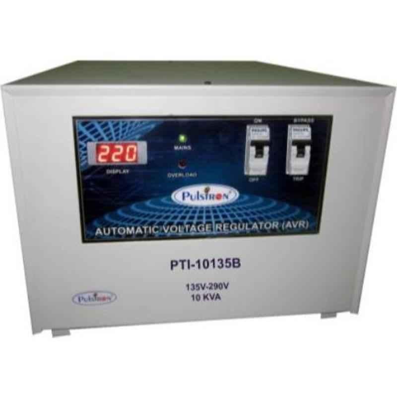 Pulstron PTI-10135B 10kVA 135-290V Single Phase Grey Bypass Automatic Mainline Voltage Stabilizer