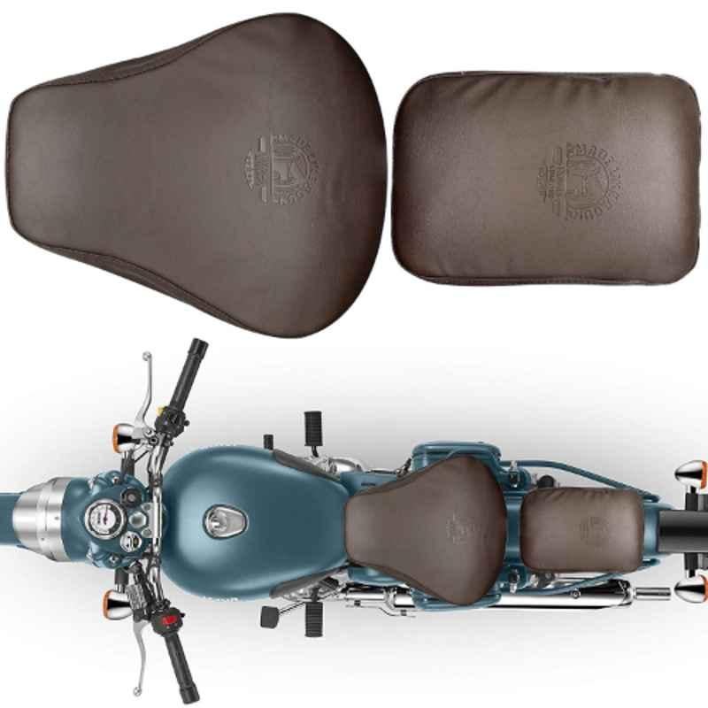 AllExtreme EXECSBN Brown PU Leather Seat Cover with Anti Skid Split Type Cushion