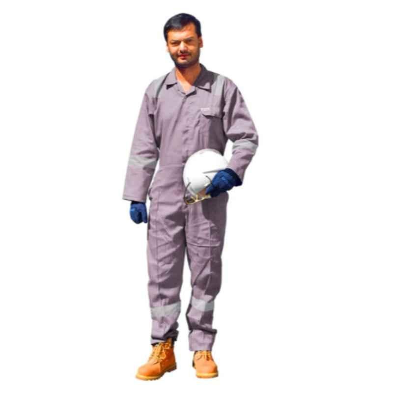 Ameriza Chief C A505050322 Grey Twill Cotton Coveralls with Tapes, Size: L
