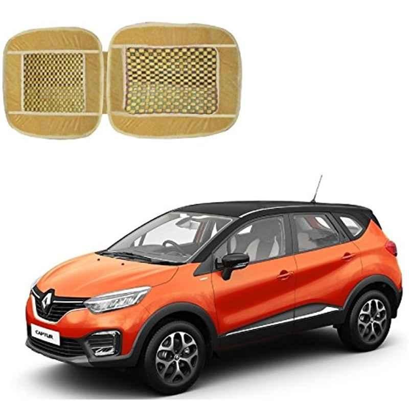 Kozdiko Wooden Bead Seat with Beige Velvet Border for Renault Captur