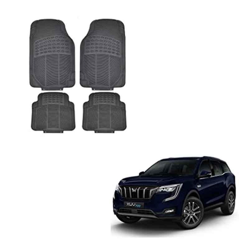 Kozdiko 4 Pcs Rubber Black Car Simple Floor Mat Set for Mahindra Xuv 700