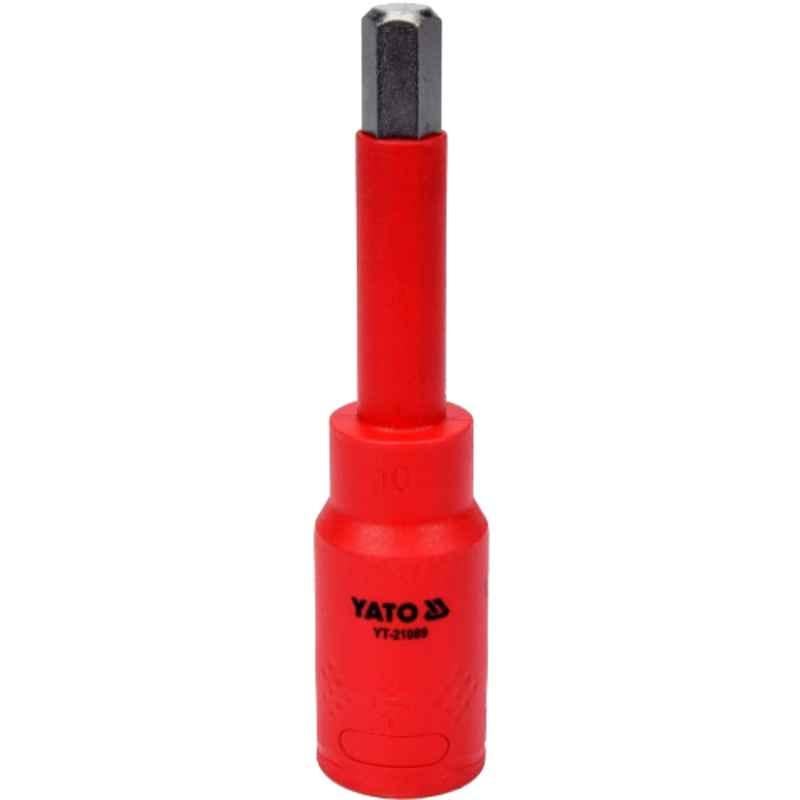 Yato 10x120mm 1/2 inch Drive VDE-100V CrV Insulated Hexagon Socket, YT-21089