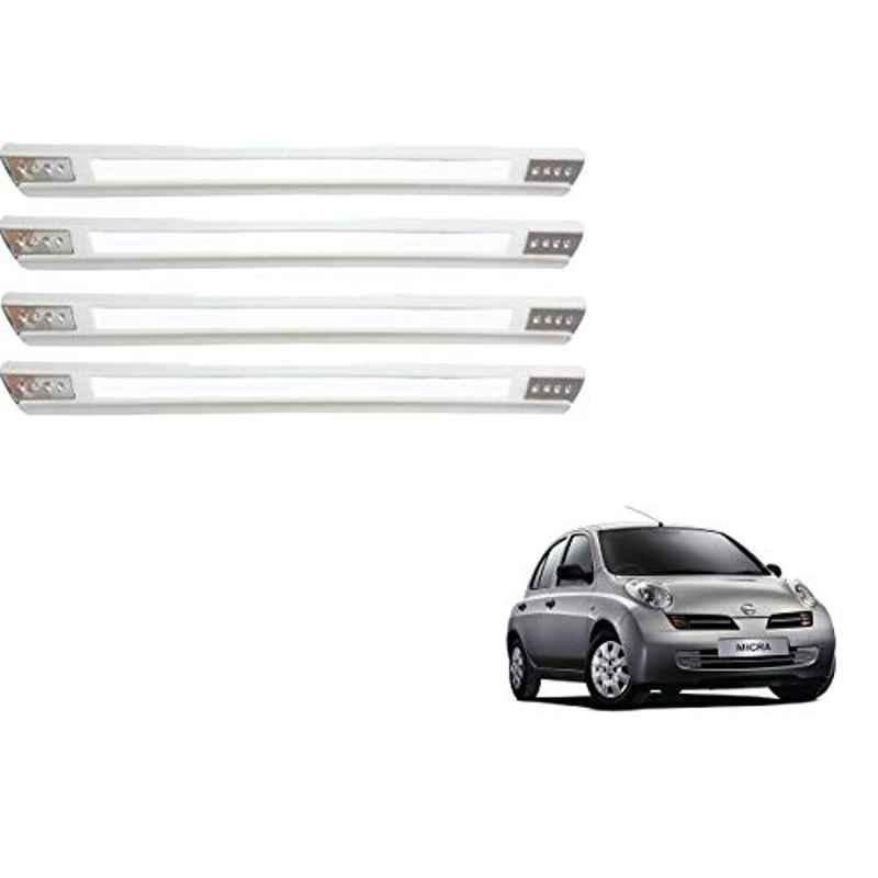 Kozdiko 4 Pcs Designer White Dotted Bumper Protector Set for Nissan Micra