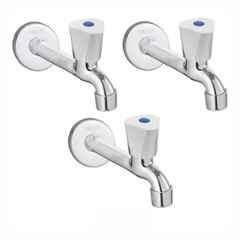 Fastgear Triangle Stainless Steel Silver Chrome Finish Long Body Tap, FG1050 (Pack of 3)