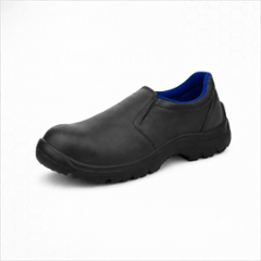 Euro Security Aqua Microfiber Steel Toe Washable Black Slip-On Safety Shoes with PU Sole, Size: 9