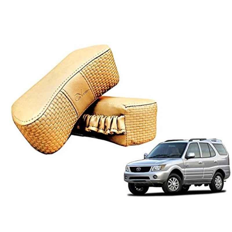 Kozdiko 2 Pcs Memory Foam Beige Luxurious Neck Rest Set for Tata Safari, koz_24742