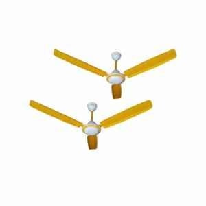Activa Super 50W 390rpm 3 Blade Yellow Ceiling Fan with 2 Years Warranty Sweep: 1200 mm (Pack of 2)