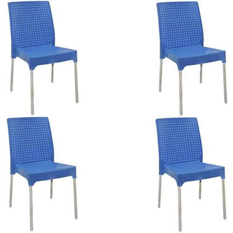Italica Polypropylene Light Blue Plasteel Chair without Arm, 1206-4 (Pack of 4)