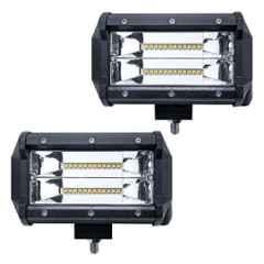 AllExtreme EX7IW2P 24 LED 7 inch 72W Cube White Spot Lamp CREE LED Waterproof Fog Light Pod with Mounting Brackets
