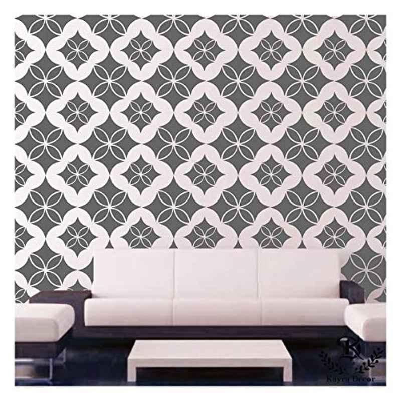 Kayra Decor 16x24 inch PVC Plastic Reusable Vinyl Wall Stencil, KHSNT025