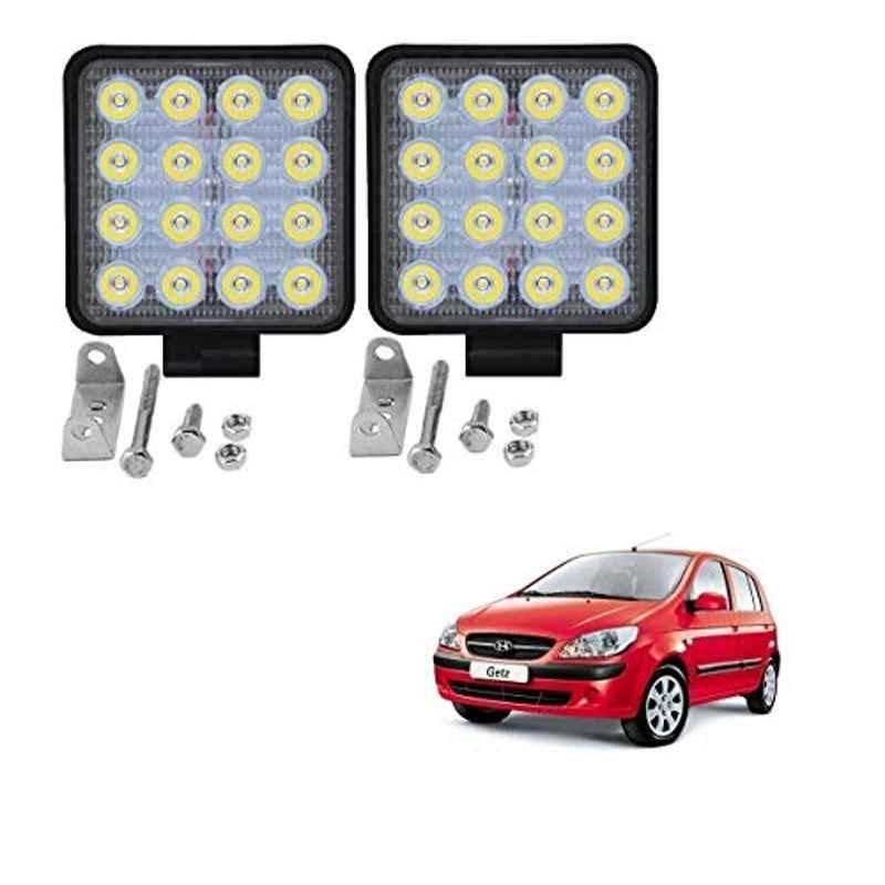 Kozdiko 2 Pcs 48W 16 LED White Bright Beam Square Fog Light Set for Hyundai Getz, koz_92780