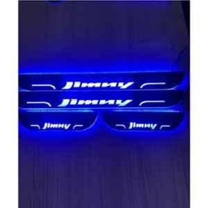 SureStrive 4 Pcs Acrylic Car Side Footstep Set with Blue LED Door Sill Scuff Plate for Maruti Suzuki Jimny All Model