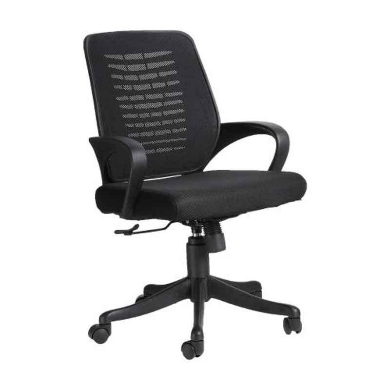VJ Interior Costilla Polypropylene & Upholstery Net Fabric Black MB Task Chair, VJ-406