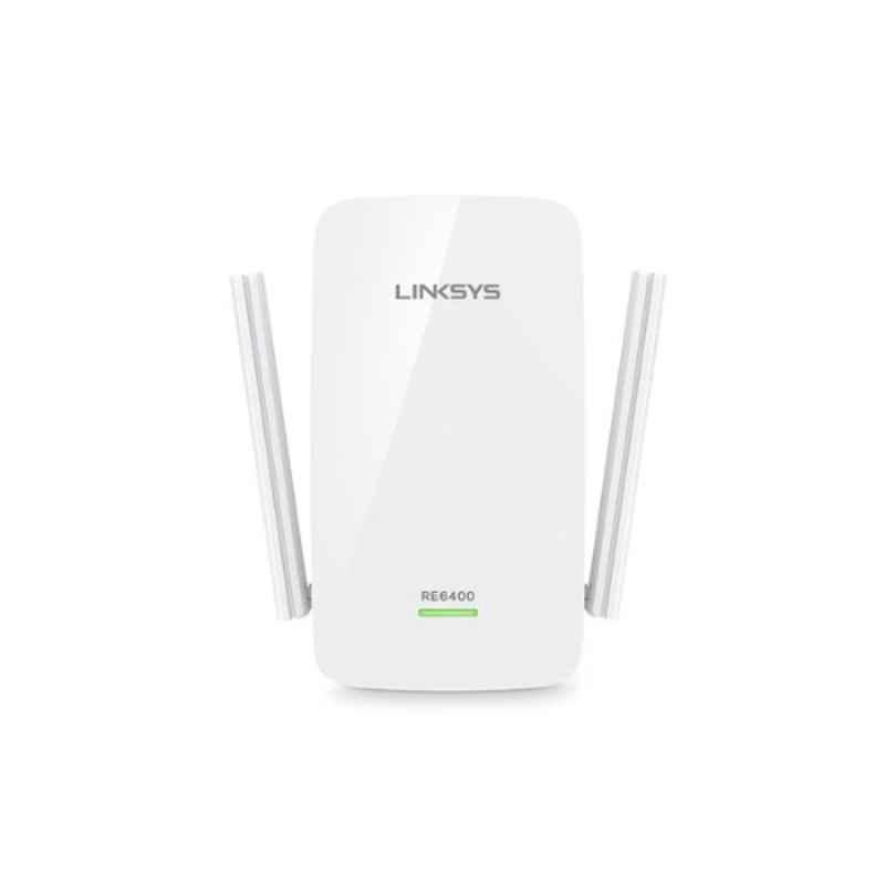 Linksys AC1200 300+867 Mbps White Dual Band Boost Ex Wi-Fi Range Extender, RE6400-ME