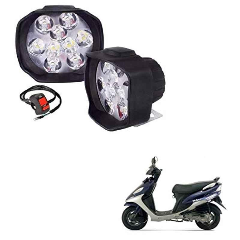 Kozdiko 2 Pcs Sheen 9 LED 6000k Cree LED Transformer Bumble Bee Style LED Fog Light Set for Bajaj Wave