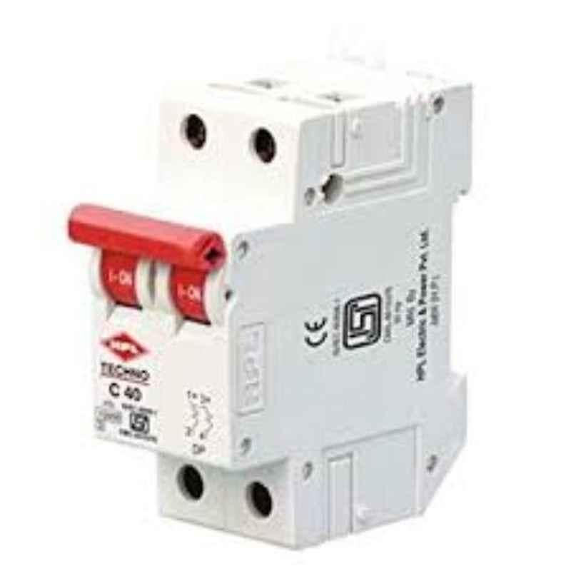 HPL 10kA 50-63A Double Pole C Curve Techno N MCB, NTDPC40