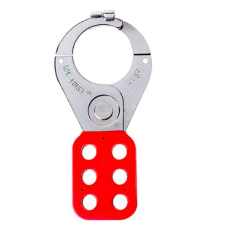 LOK-FORCE 38mm Steel Red Lockout Safety HASP, HSP-TAB-38