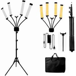 Gift Max 90W 3200-5600K 4 Arm LED Star Ring Light with 7ft Stand, Mobile Holder, Adapter & Carry Bag