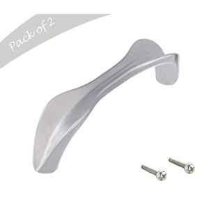 Aquieen 96mm Malleable Chrome Wardrobe Cabinet Pull Handle, KL-705-96-CP (Pack of 2)