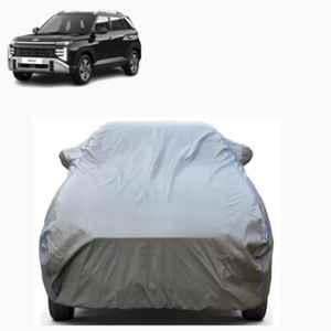 Aarex Auto Polyester Grey 100% Waterproof Car Body Cover with Mirror Pocket, UV Protection & Buckle Belt for Hyundai Venue (2015-2026) Model, BRZ-01-Grey
