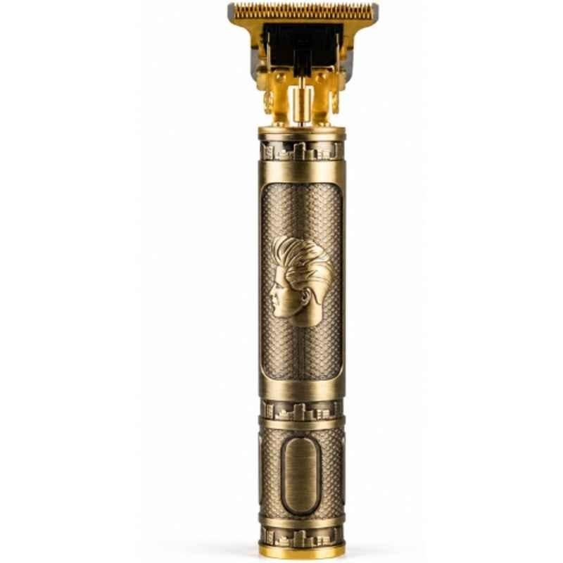 OneXsale Vintage T9 Stainless Steel Gold Trimmer with 120 min Runtime & 10 Length Settings, BF23334