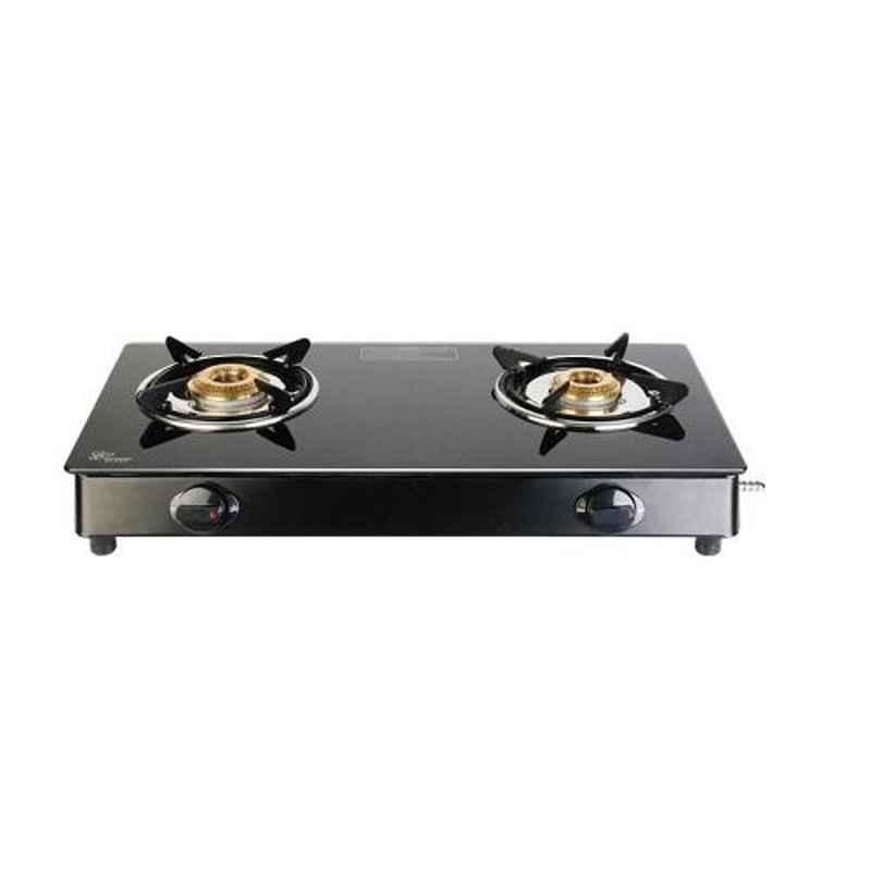 Good Flame Nano Plus Manual Ignition 2 Burners Black Toughened Glass Cooktop, GF050