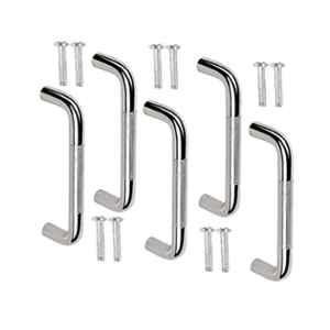Ojass Caprice 8 inch Stainless Steel Silver Oval D Type Drawer Cabinet Handle, CH8SSL (Pack of 5)