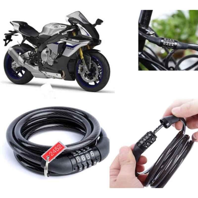 Auto Pearl PVC & Plastic Black Combination Cable Lock for YZF R1M