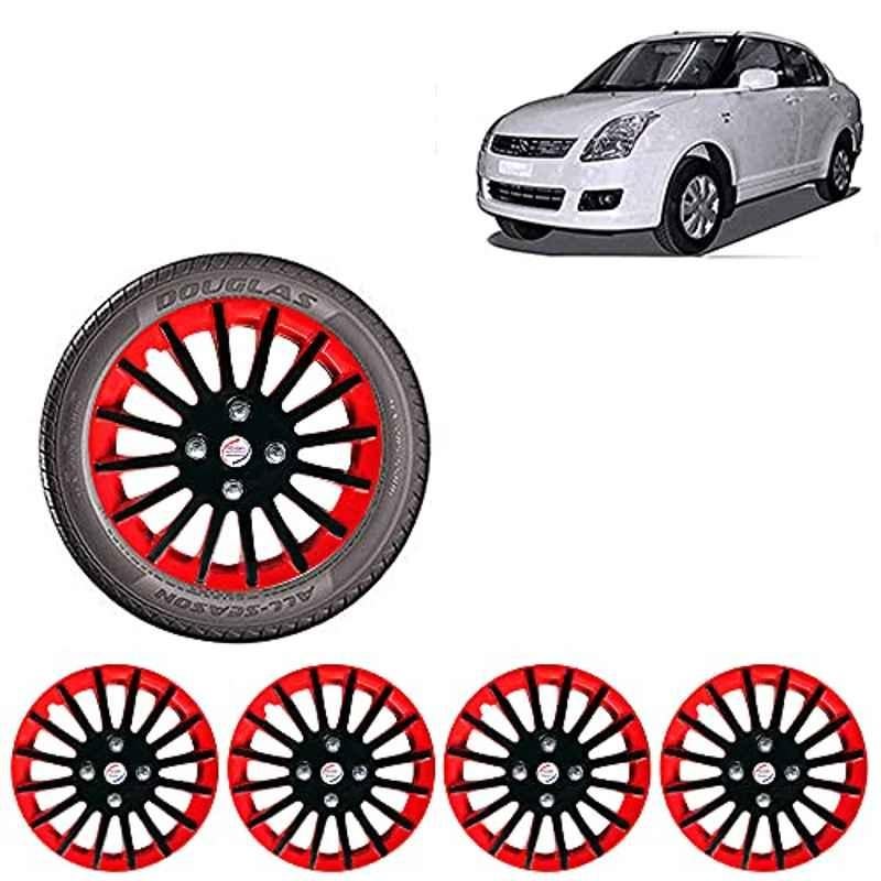 Auto Pearl 4 Pcs 14 inch ABS Red & Black Wheel Cover Set for Maruti Suzuki Swift