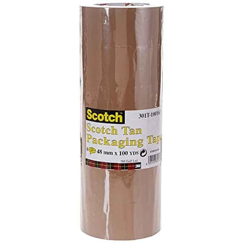 Scotch 301T-100Y6T Tan Packaging Tape 48 x100 Yds
