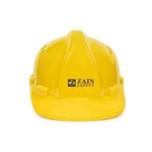 Zain Safety Guard force-2001 HDPE Yellow 8 Point Plastic Suspension Pin Lock Ventilated Safety Helmet with Slip Fit Adjustment