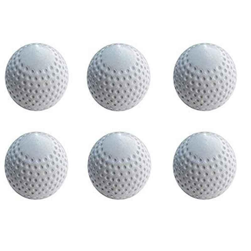 Forgesy Polyurethane White Hockey Ball & Cricket Practice Ball (Pack of 12)