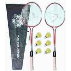 STYRKR Alloy Steel Multicolour Badminton racquets Kit Set of 2 Pcs Racquet with 6 Fathers Shuttle Badminton Kit