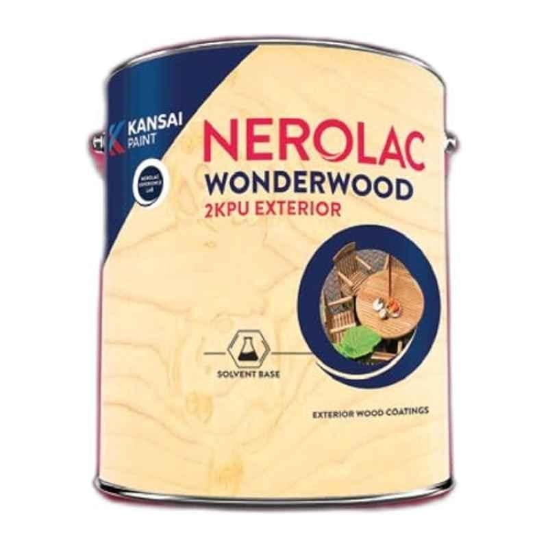 Nerolac Wonderwood 2K PU 4 Litre Clear Matte Exterior Wood Coating with Weather, UV & Scratch Resistant