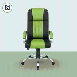 RM HOME Kinetic Z PU Leather High Back Green Ergonomic Revolving Chair