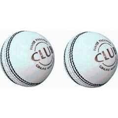 RB Sports Sports White Leather Ball for Practice (Pack of 2) Cricket Leather Ball (Pack of 2) White)